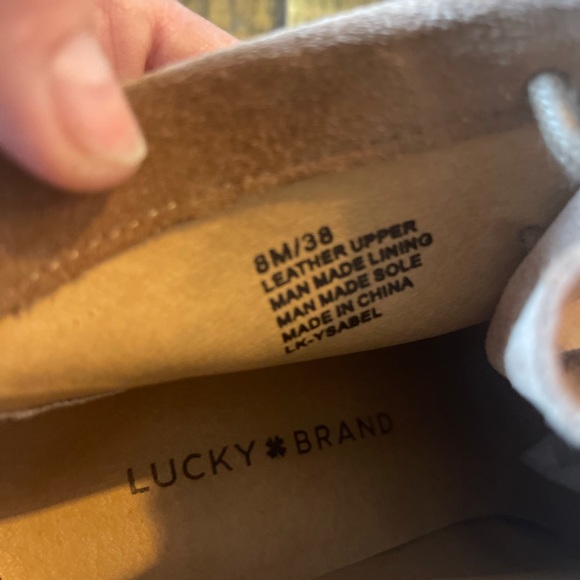 Lucky Brand Tan Wedged Leather Booties Size 38/8. EUC - Picture 8 of 11